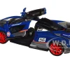 McLaren Senna #56 Dark Blue and Silver with Orange Stripes Gulf Oil Gulf Die Cast Collection 1/24 Diecast Model Car Motormax 79668GULF