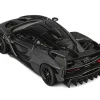 McLaren Senna GTR Dark Gray Metallic with Carbon Hood and Black Top 1/64 Diecast Model Car by CM Model