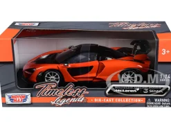 McLaren Senna Orange Metallic Black Timeless Legends 1/24 Diecast Model Car Motormax 79355