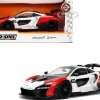 McLaren Senna Red and White with Carbon Hood and Top "HyperSpec" Series 1/24 Diecast Model Car by Jada