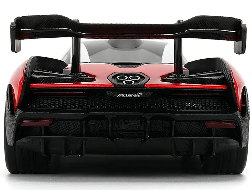 McLaren Senna Red and White with Carbon Hood and Top "HyperSpec" Series 1/24 Diecast Model Car by Jada