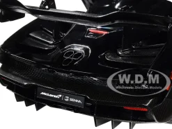 McLaren Senna Stealth Cosmos Black Carbon Accents 1/18 Model Car Autoart 76076