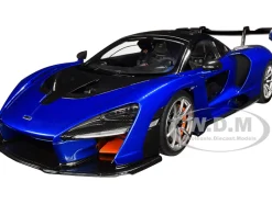 McLaren Senna Trophy Kyanos Blue Black Carbon Accents 1/18 Model Car Autoart 76079