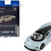 McLaren Speedtail Silver Metallic with Black Top Hypercar League Collection 1/64 Diecast Model Car PosterCars H13B