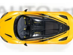 McLaren 720S Volcano Yellow with Black Top and Carbon Accents 1/18 Model Car by Autoart