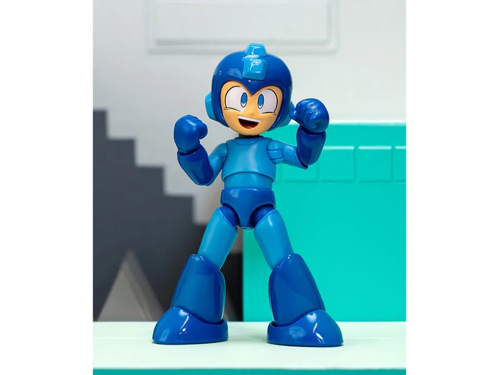 Mega Man 4.5" Moveable Figure (Deluxe Version) with Accessories and Alternate Head and Hands "Mega Man" (1987) Video Game Model by Jada