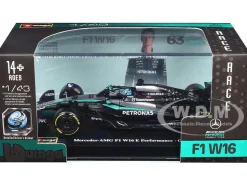 Mercedes-AMG F1 W16 E Performance #63 George Russell Formula One F1 "World Championship" (2025) with Display Case 1/43 Diecast Model Car by Bburago