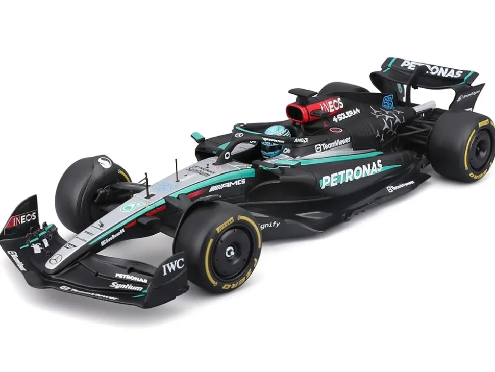 Mercedes-AMG F1 W15 E Performance #63 George Russell "Petronas" Formula One F1 "World Championship" (2024) 1/24 Diecast Model Car by Bburago