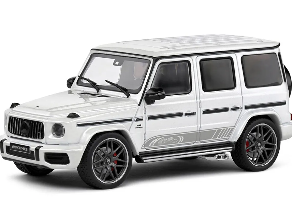 2022 Mercedes-Benz AMG G63 Diamond White Metallic with Graphics 1/43 Diecast Model Car by Solido