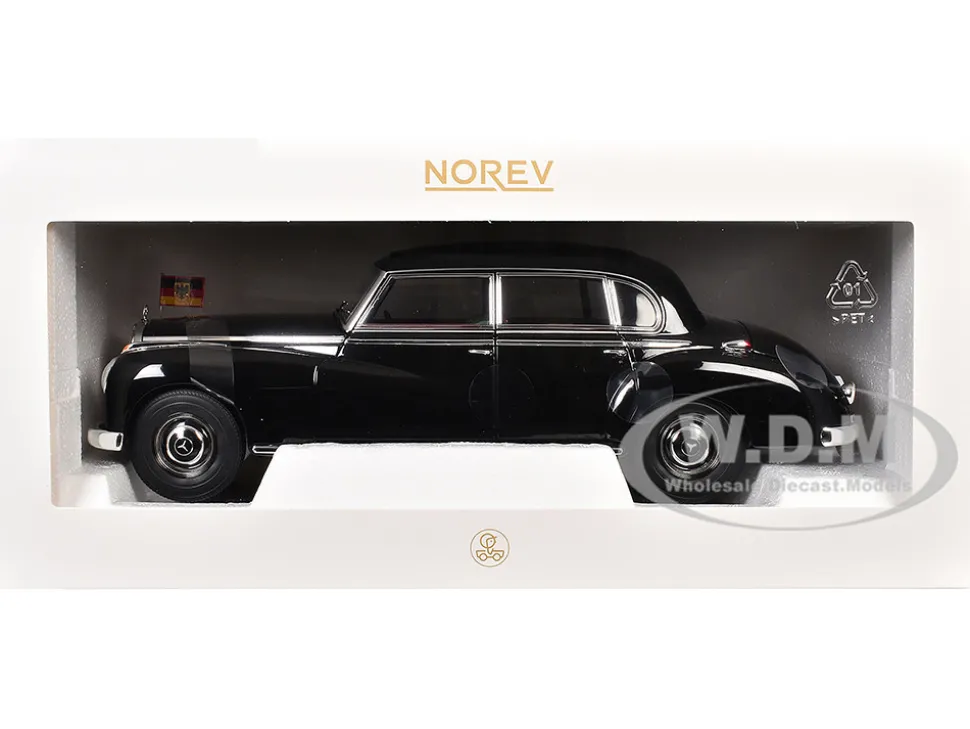 1955 Mercedes Benz 300 Black German Chancellor Konrad Adenauer 1/18 Diecast Model Car Norev 183707