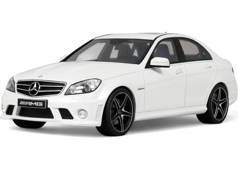 2007 Mercedes-Benz C63 AMG Diamond White 1/18 Model Car by GT Spirit