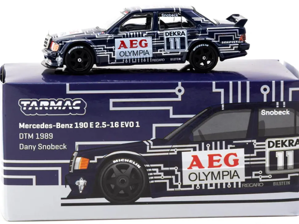 Mercedes-Benz 190 E 2.5-16 EVO 1 #11 Dany Snobeck "Deutsche Tourenwagen Meisterschaft (DTM)" (1989) "Global64" Series 1/64 Diecast Model by Tarmac Works