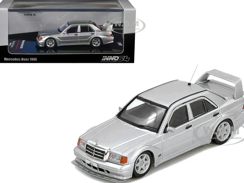 Mercedes-Benz 190E 2.5-16 Evolution II Silver Metallic 1/64 Diecast Model Car by Inno Models