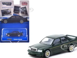 Mercedes-Benz 190 E 2.5-16 EVO 1 "Toyo Tires" Dark Green "Global64" Series 1/64 Diecast Model by Tarmac Works