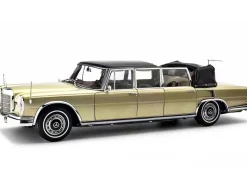 1965-1981 Mercedes Benz 600 Pullman W100 Landaulet Limousine Convertible Functional Softtop Gold Limited Edition 800 pieces Worldwide 1/18 Diecast Model Car CMC M-217