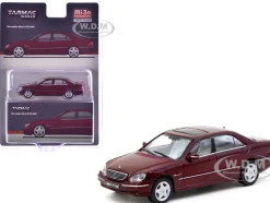Mercedes-Benz S 55 AMG Bordeaux Red Metallic "Global64" Series 1/64 Diecast Model by Tarmac Works