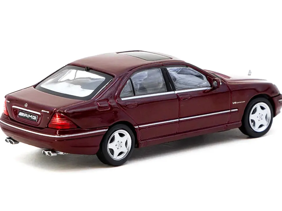 Mercedes-Benz S 55 AMG Bordeaux Red Metallic "Global64" Series 1/64 Diecast Model by Tarmac Works