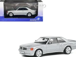 1990 Mercedes Benz 560 SEC AMG WideBody Silver Metallic 1/43 Diecast Model Car Solido S4310903