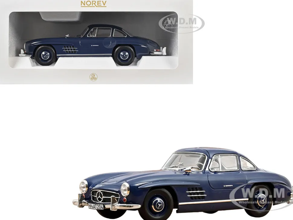 1954 Mercedes-Benz 300 SL Blue 1/18 Diecast Model Car by Norev