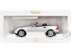 1996 Mercedes-Benz SLK Convertible Brilliant Silver Metallic 1/18 Diecast Model Car by Norev