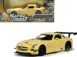 Mercedes Benz SLS AMG GT3 Matte Yellow 1/24 Diecast Car Model Motormax 79501