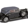 1933 37 Mercedes Benz 290 W18 Lang Cabriolet D Top Up Black with Gray Top Limited Edition to 250 pieces Worldwide 1/43 Model Car Esval Models EMEU43043D