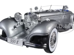1936 Mercedes 500K Special Roadster Grey 1/18 Diecast Model Car Maisto 36862
