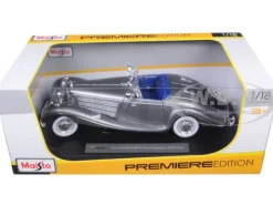 1936 Mercedes 500K Special Roadster Grey 1/18 Diecast Model Car Maisto 36862