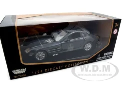 Mercedes Mclaren SLR Metallic Black 1/24 Diecast Model Car Motormax 73306