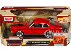 1971 Mercury Comet GT Red with Black Stripes Forgotten Classics Series 1/24 Diecast Model Car Motormax 79047R