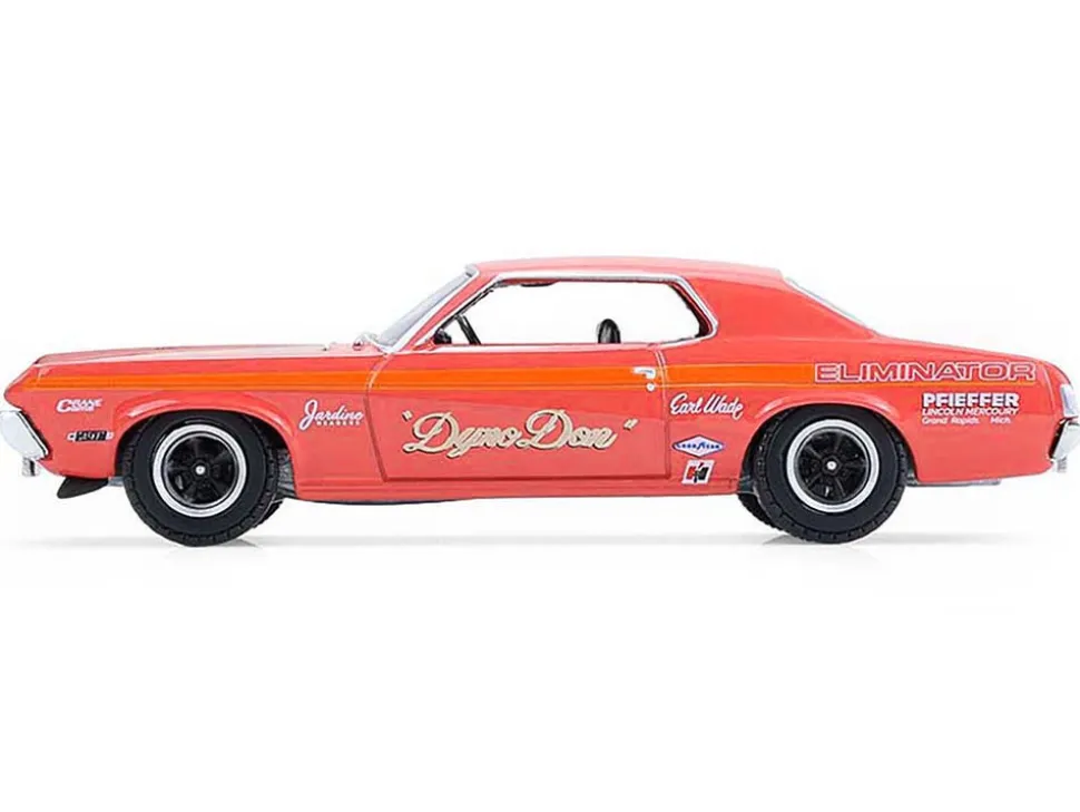 1969 Mercury Cougar Eliminator "Dyno Don" Red with Orange Stripes "GreenLight Muscle" Series 30 1/64 Diecast Model Car by Greenlight