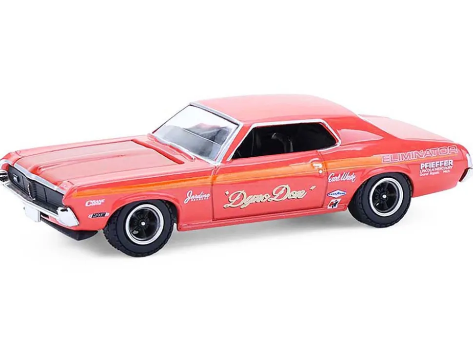 1969 Mercury Cougar Eliminator "Dyno Don" Red with Orange Stripes "GreenLight Muscle" Series 30 1/64 Diecast Model Car by Greenlight