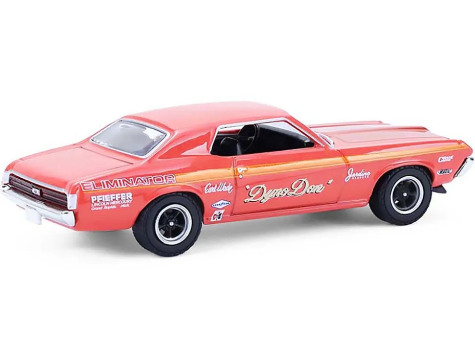 1969 Mercury Cougar Eliminator "Dyno Don" Red with Orange Stripes "GreenLight Muscle" Series 30 1/64 Diecast Model Car by Greenlight