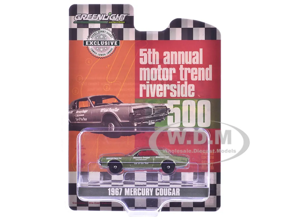 1967 Mercury Cougar Tan Riverside 500 Official Pace Car Motor Trend Magazine Car of the Year 1/64 Diecast Model Greenlight 30393
