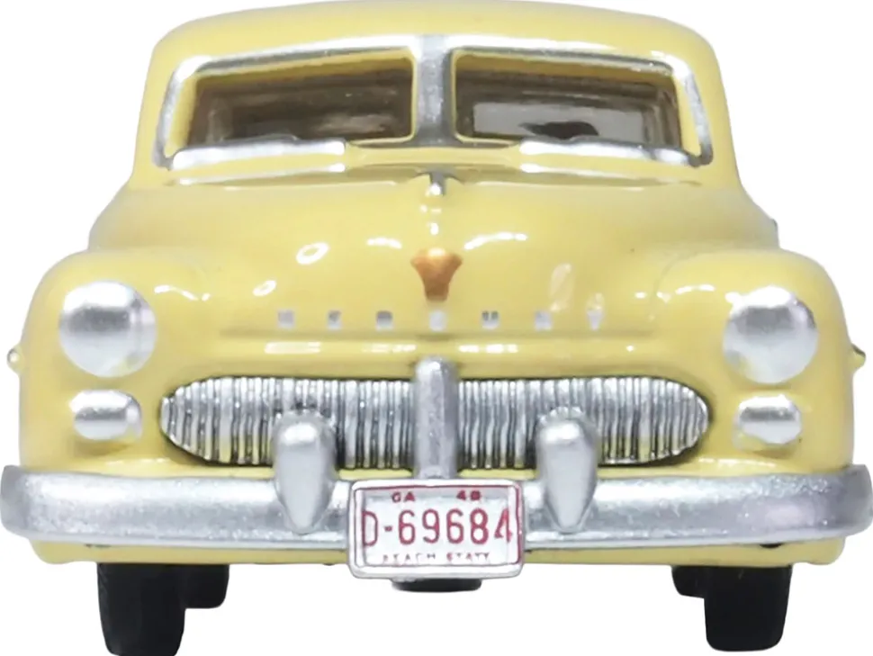 1949 Mercury 8 Coupe Calabash Yellow 1/87 (HO) Scale Diecast Model Car by Oxford Diecast