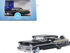 1957 Mercury Montclair Tuxedo Black 1/87 (HO) Scale Diecast Model Car Oxford Diecast 87MT57005