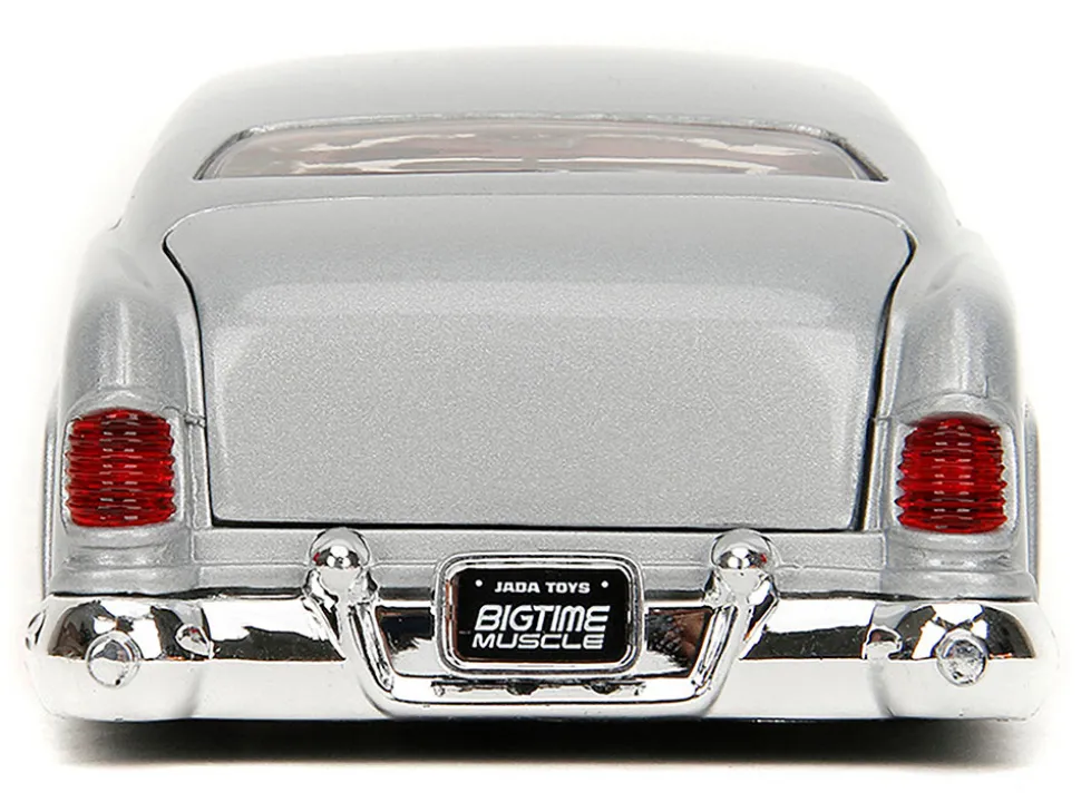 1951 Mercury Silver Metallic and Red with Flame Graphics and Red Interior "Bigtime Muscle" Series 1/24 Diecast Model Car by Jada