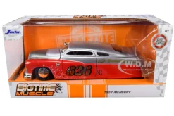 1951 Mercury Silver Red #626 Holley Bomber Bros Special Bigtime Muscle 1/24 Diecast Model Car Jada 31454