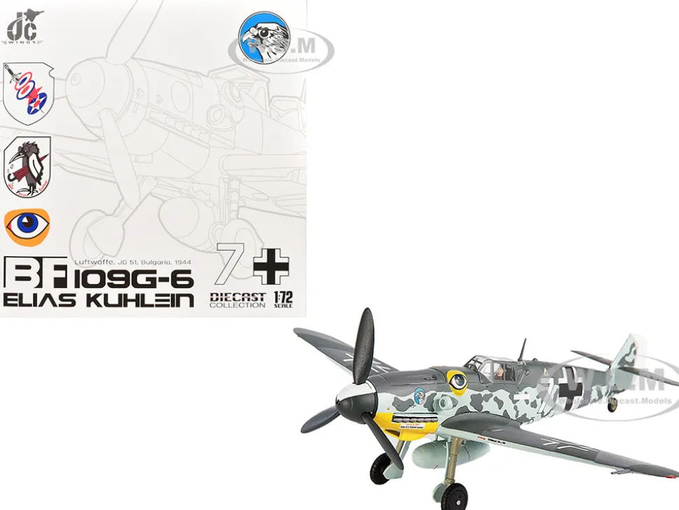 Messerschmitt BF 109G-6 Fighter Aircraft "JG 51, Bulgaria" (1944) German Luftwaffe 1/72 Diecast Model by JC Wings