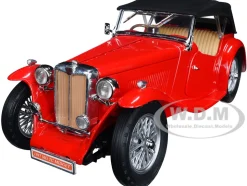 1947 MG TC Midget Red 1/18 Diecast Model Car Road Signature 92468r