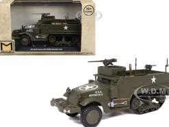 M3 Half-Track AFV with M2HB Machine Gun Olive Drab