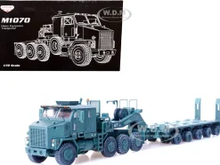M1070 Heavy Equipment Transporter Army Green Armor Premium Series 1/72 Diecast Model Panzerkampf 12206PB