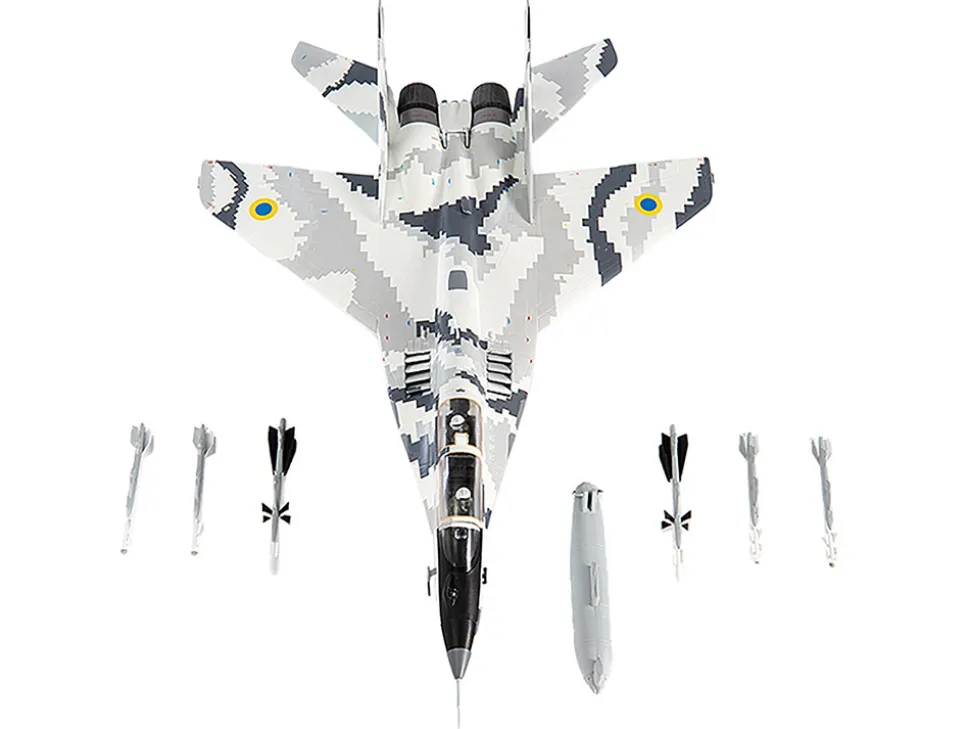 Mikoyan MiG-29UB Fulcrum-B Fighter Aircraft "Vasylkiv Air Base, Ukraine" (2021) Ukrainian Air Force 1/72 Diecast Model by JC Wings