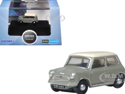 Mini Classic Tweed Gray with Cream Top 1/148 (N) Scale Diecast Model Car by Oxford Diecast