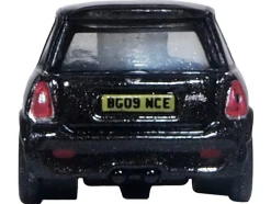 Mini Cooper S RHD (Right Hand Drive) Midnight Black with Silver Stripes 1/148 (N) Scale Diecast Model Car by Oxford Diecast