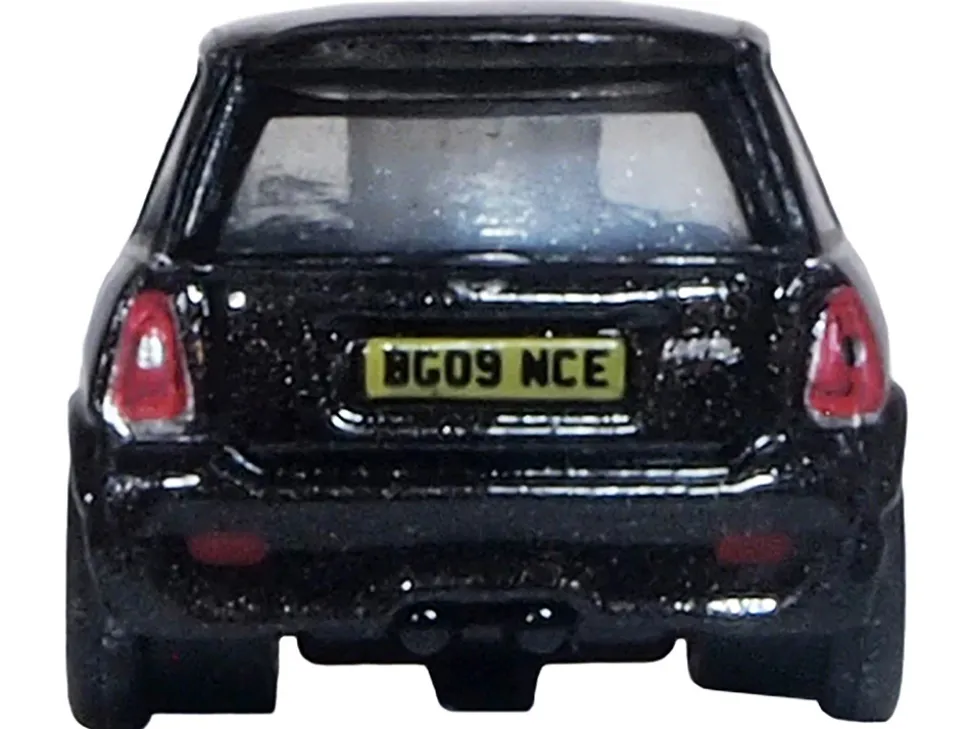 Mini Cooper S RHD (Right Hand Drive) Midnight Black with Silver Stripes 1/148 (N) Scale Diecast Model Car by Oxford Diecast
