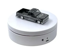 Mini Turntable Rotating Display Stand 4.75" with White Base for 1/64 Scale Model Cars