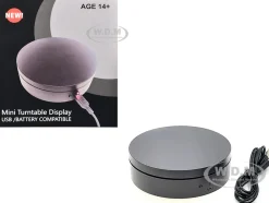 Mini Turntable Rotating Display Stand 4.75" with Black Base for 1/64 Scale Model Cars