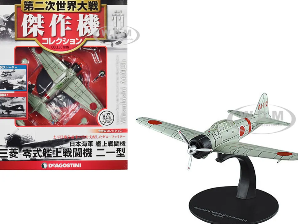Mitsubishi A6M2b Zero Fighter Aircraft Imperial Japanese Navy Air Service 1/72 Diecast Model DeAgostini DAWF11