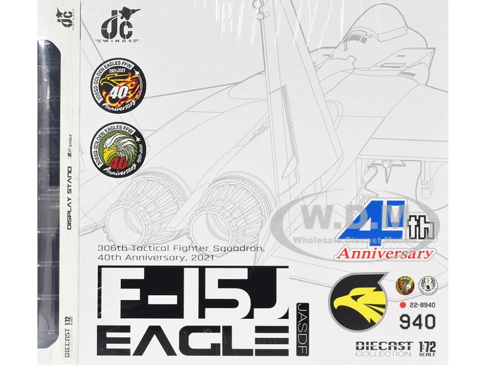 Mitsubishi F-15J Eagle Fighter Aircraft "306th Tactical Fighter Squadron 40th Anniversary" (2021) JASDF (Japan Air Self-Defense Force) 1/72 Diecast Model by JC Wings